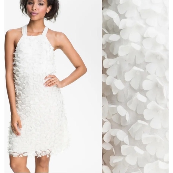 JILL STUART Flower Appliqué Chiffon Dress - Picture 1 of 7